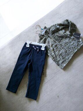 NWT EDDIE BAUER (24M) 2-Piece Fleece Quarter Zip Pullover and Joggers